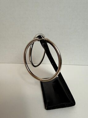 14k not coated Silver Large 1-3/4 “ Tubular  Hoop Earrings with Endless Closure